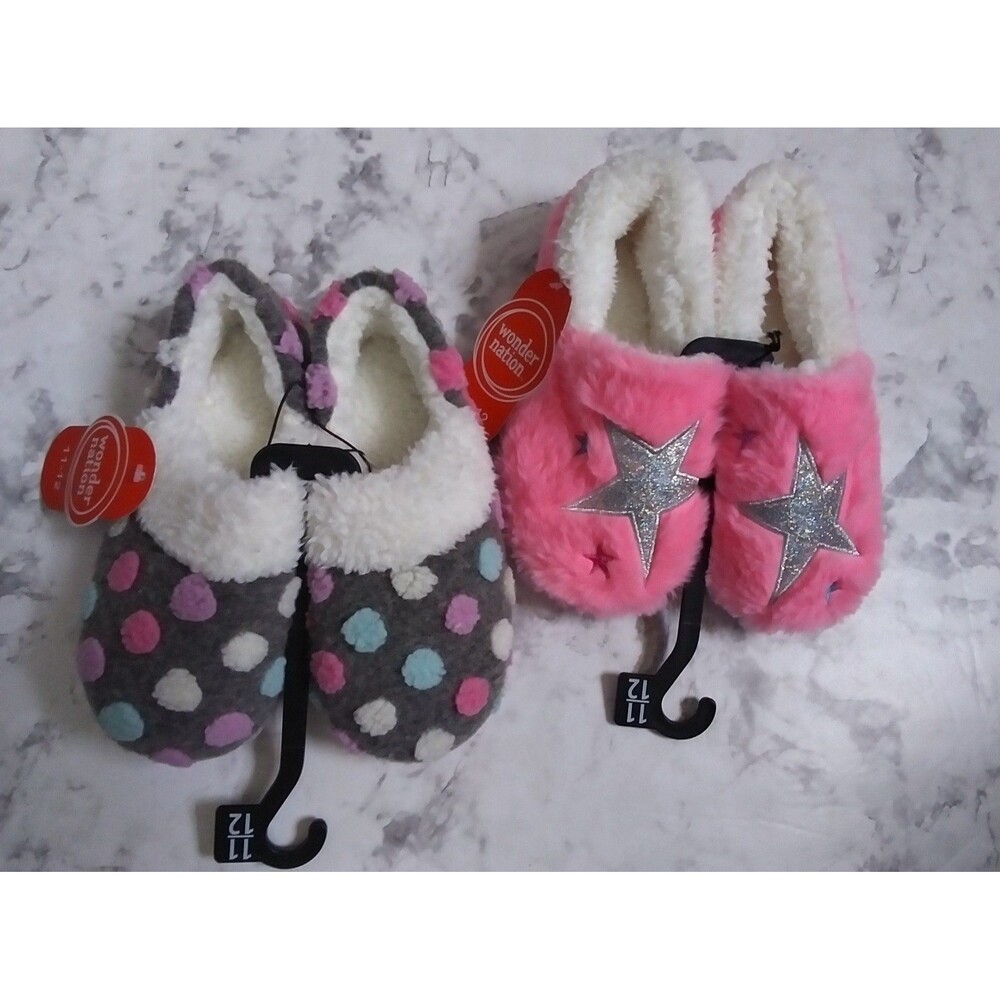 NWT 2 Wonder Nation Slippers Size 11-12